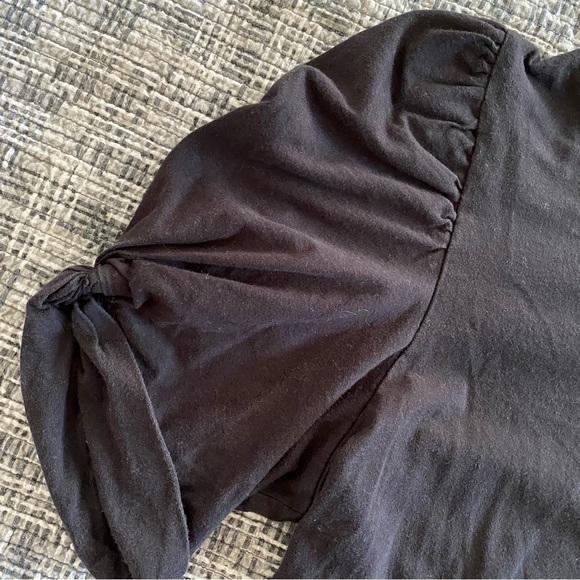 A.L.C. Black Puff Sleeve Tee T-Shirt Top Size Small S - Picture 4 of 7